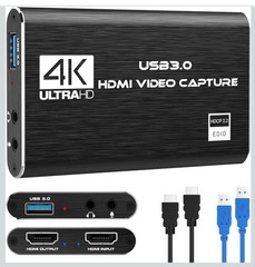 4K HDMI Capture Card for Streaming, Full HD 1080P 60FPS USB Cam Link Game Audio