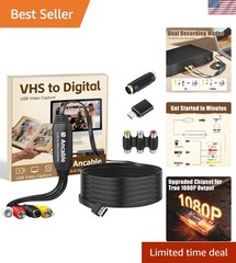 Versatile 3ft Video Capture Card for Mac & Windows – Preserve Your Family Tapes!