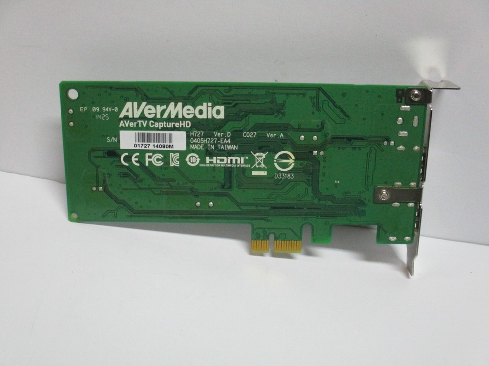 AVerMedia AVerTV CaptureHD H727 Ver D PCIe x1 HDMI Low Profile Capture Card