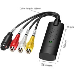 USB2.0 Video Capture Converter Adapter VHS DVD DVR TV PC Laptop S-Video PAL NTSC