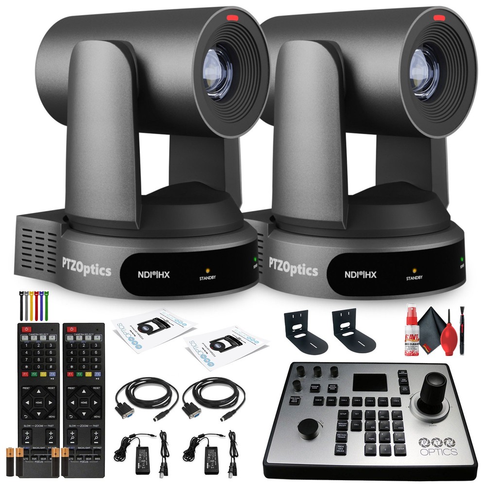 2 x PTZOptics Move 4K PTZ Camera with 30x Zoom (Gray) (PT30X-4K-GY-G3) +