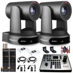2 x PTZOptics Move 4K PTZ Camera with 30x Zoom (Gray) (PT30X-4K-GY-G3) +