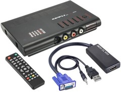 Universal RF Coax Composite Video To 1080P HD VGA Converter Switcher