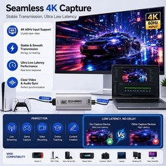 High-Performance 4K@60FPS HDMI Capture Card – USB 3.0 for Professional Streaming