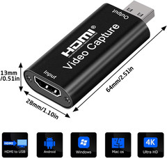 4K HDMI Video Capture Card, Cam Link Card Game Capture Card Audio Capture