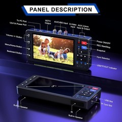 Portta VD20P VHS to Digital Converter to MP4 with 5″ in HD Preview LCD Open New