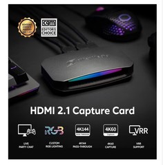 4K60 Capture Card with HDMI 2.1, Low Latency, 4K144/4K120 Passthrough, Game Capt