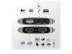 USB 3.0 Capture Card with Microphone 4K60HZ For Cameras / PS5/Switch2 / Xbox/PC