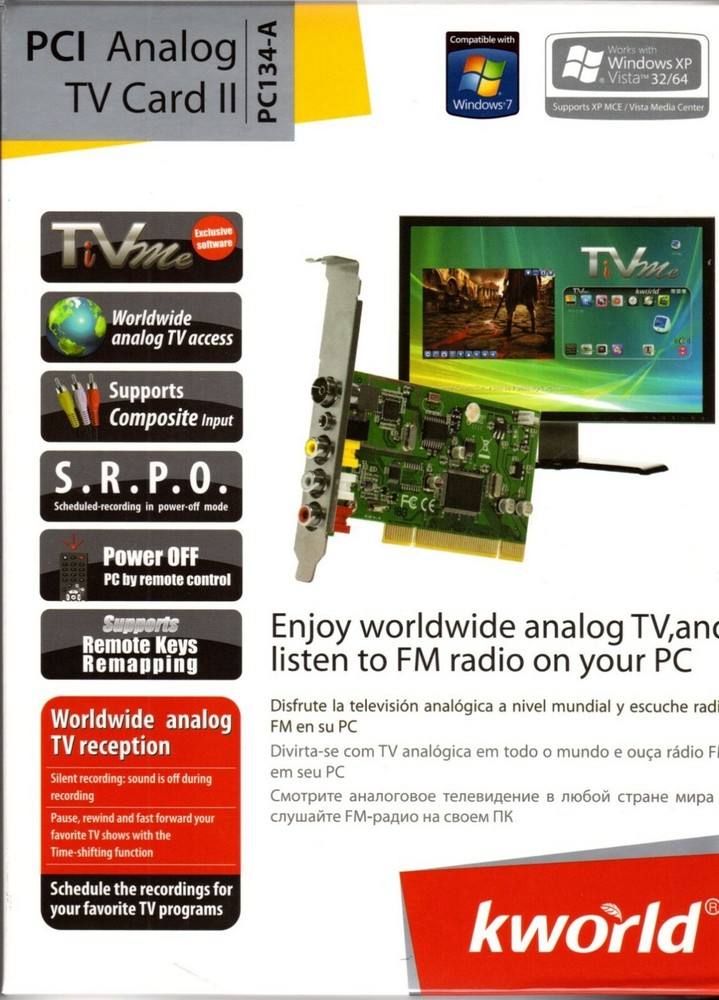 Kworld KW-PC134-a PCI Analog TV/Video Capture Card CCTV recorder