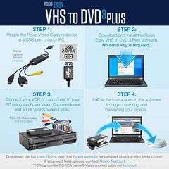 Roxio Easy VHS to DVD 3 Plus Video Converter with USB Capture Device