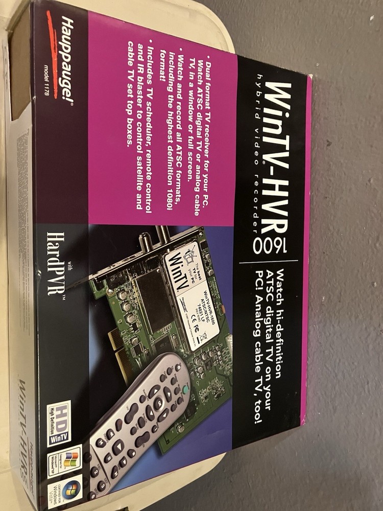 Hauppauge WinTV-HVR-1600 PCI TV Tuner Recorder Card Model 1178 Remote Blaster
