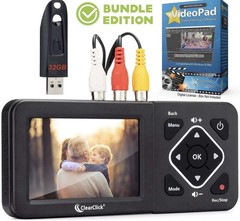 ClearClick Video to Digital Converter 2.0 Second Gen VHS Camcorder Tapes Bundle