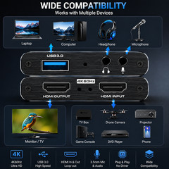 4K HDMI Video Capture Card USB 3.0 Recorder for Streaming Gaming PC