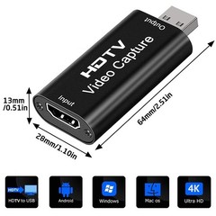 HDMI to USB Video Capture Card 1080P Recorder Phone Game Video Live Streaming US