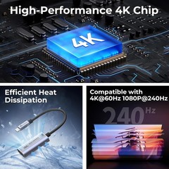 4K@60FPS HDMI Capture Card for VR Capture, Game Streaming, and Content Creation