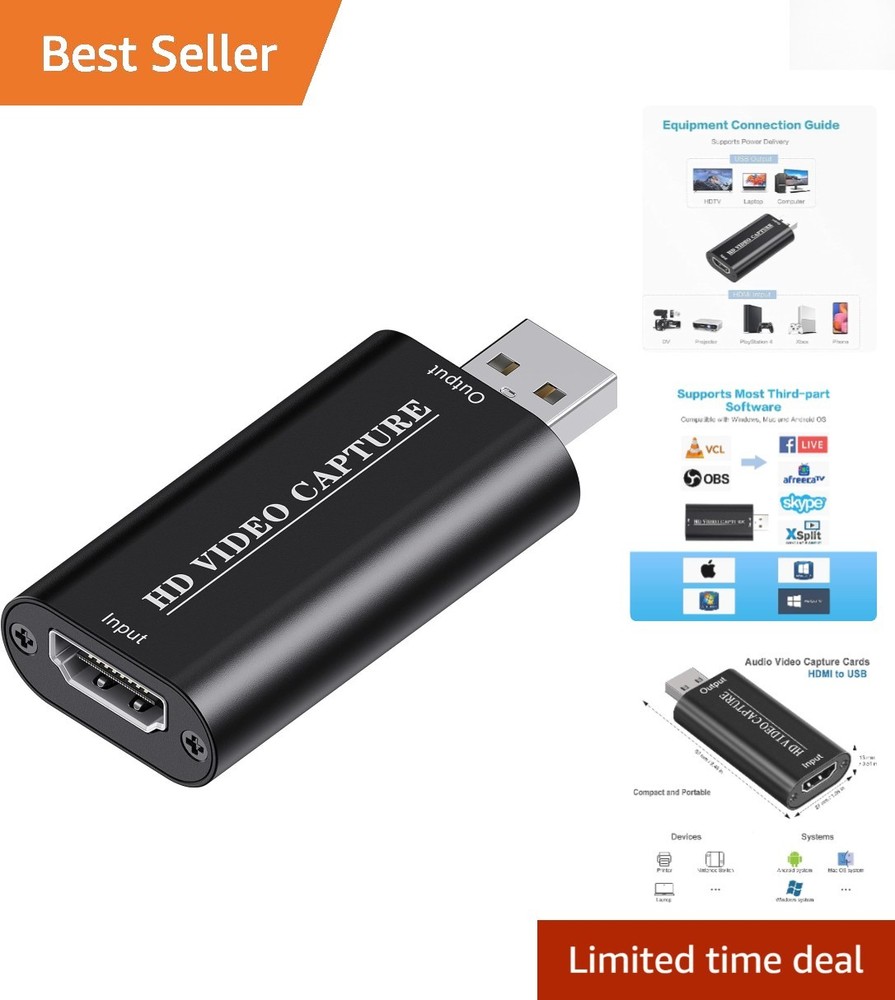 Plug and Play 4K HDMI Capture Card for Effortless Streaming & Live Broadcasting