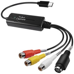 XMSJSIY RCA AV to USB C Converter – 1 Channel NTSC PAL Video S Black