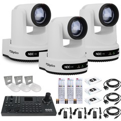 3 x PTZOptics Move 4K PTZ Camera with 20x Zoom (White) (PT20X-4K-WH-G3) +