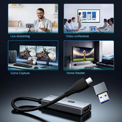 USB 3.0 Video Capture Card with 100W PD – HDMI to USB/USB-C Capture Card 1440P