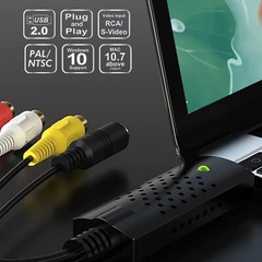 USB2.0 VHS To DVD Converter Audio Video Capture Kit Scart RCA Cable for Win10