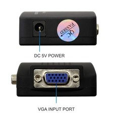 GINTOOYUN RCA to VGA Adapter,Composite AV S-Video Converter,for Black