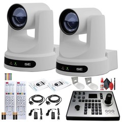 2 x PTZOptics Move SE PTZ Camera with 30x Optical Zoom + PTZOptics PT-JOY-G4