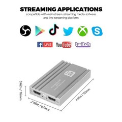 Grey 4K 1080P HDMI to USB 3.0 Video Capture Card Ultra HD with Headphone