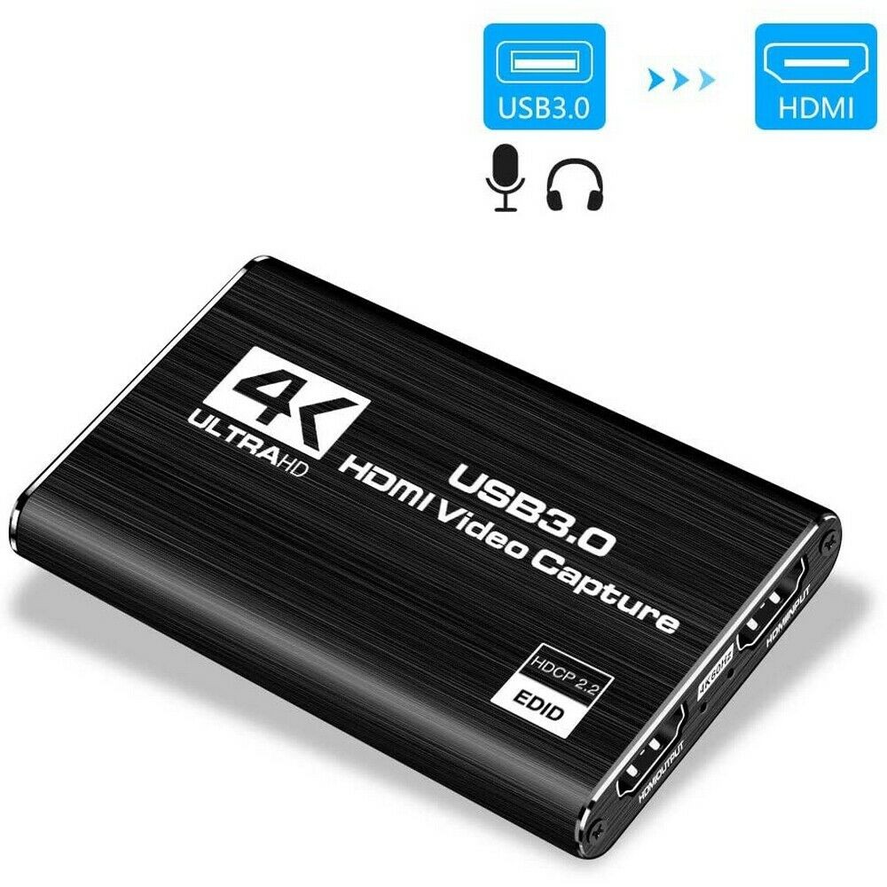 Video Card Capture, Aluminum for PC Laptop (Black)