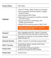 FTA Over The Air HDTV ATSC 3.0 TV Tuner ATSC 1.0 Digital Terrestrial DTV DVR PVR