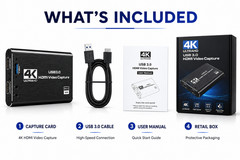 4K HDMI Video Capture Card USB 3.0 1080P60 Recorder OBS PS5 Xbox Streaming