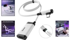 Syntech 2K@30Hz Video Capture Card with 100W PD Charging 5FT4K Input HDMI
