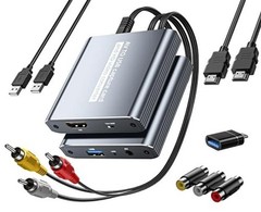 VHS to Digital Capture Card – USB Video Capture Card with HDMI Loop Out, RCA