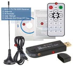 USB All-In-1 DVB-T TV FM DAB Radio Tuner SDR Receiver Europe Asia South America