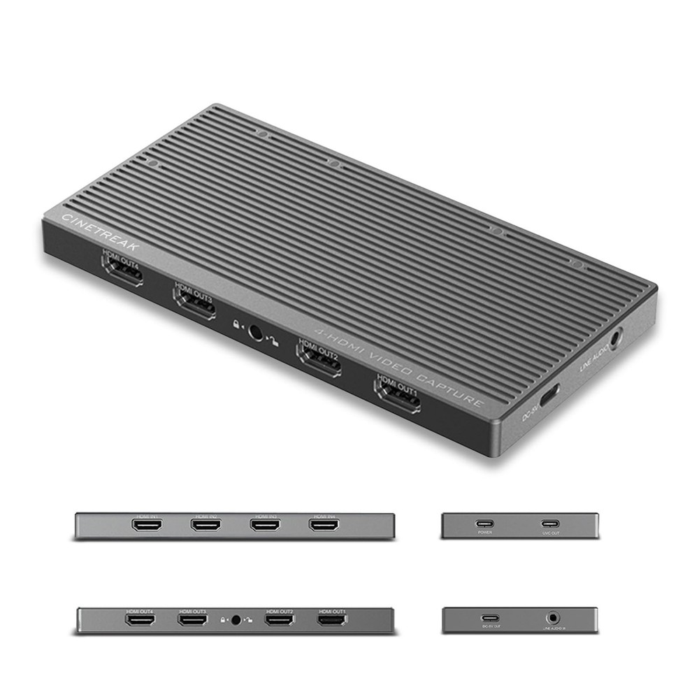 CT-4 4K Video Capture Card – 4 HDMI Inputs, UVC Plug-and-Play, Simultaneous 4…