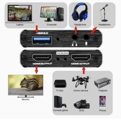 4K Audio Video Capture Card USB3.0 HDMI Video Capture Device Full HD 1080P 60FPS