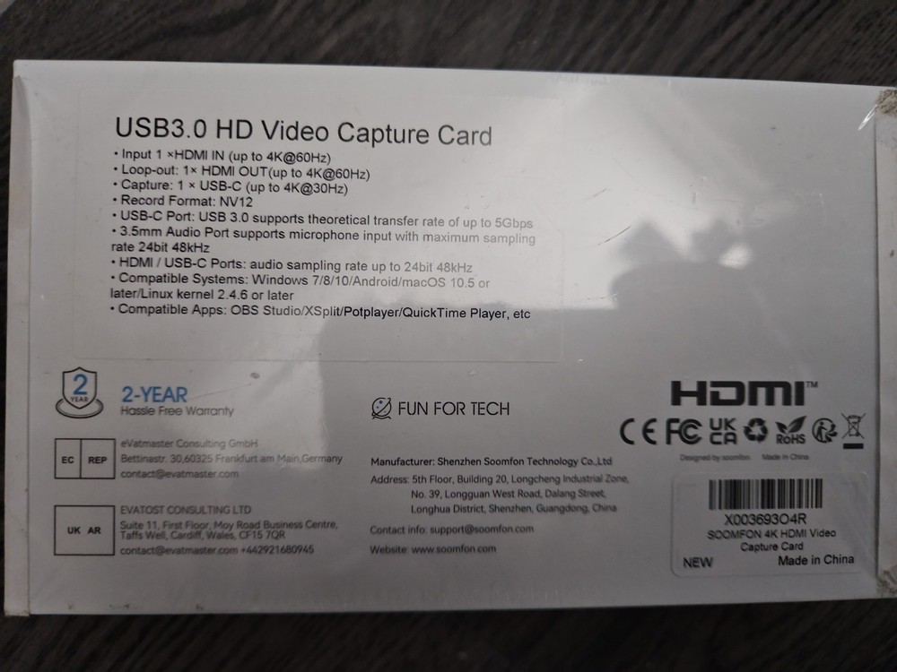 4K Video Capture Card – SOOMFON HDMI Video Capture Card 4K60Hz Input, USB3.0