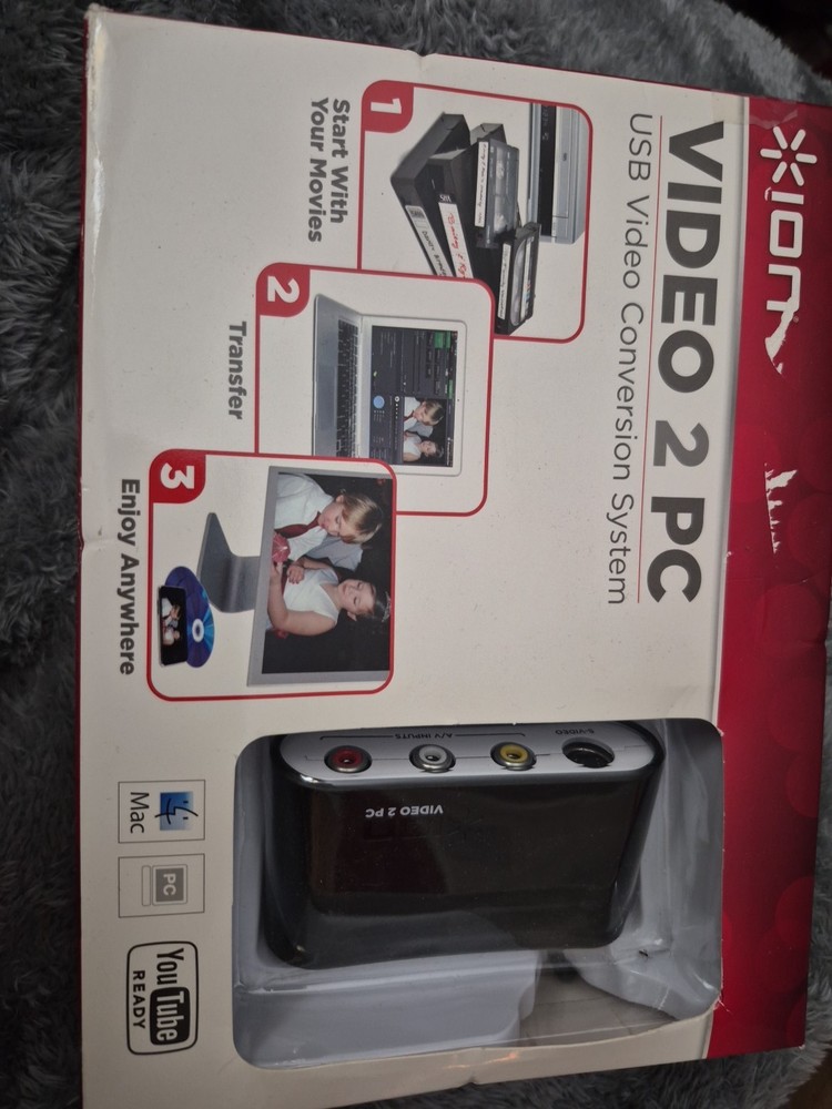 ION Video 2 PC VHS VCR to Computer USB Video Conversion System Transfer Movies