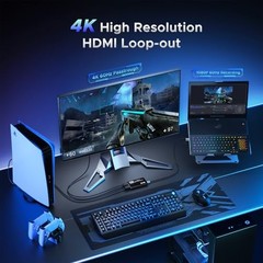 Video Capture Card, Audio Video Capture Card, USB 3.0 Capture Card 4K black