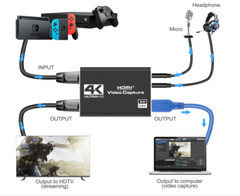 Tarjeta de captura HDMI 4K para transmisión Full HD 1080P 60FPS Fácil de usar US