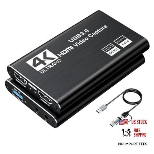 Video Capture Card, Audio Video Capture Card, USB 3.0 Capture Card 4K black