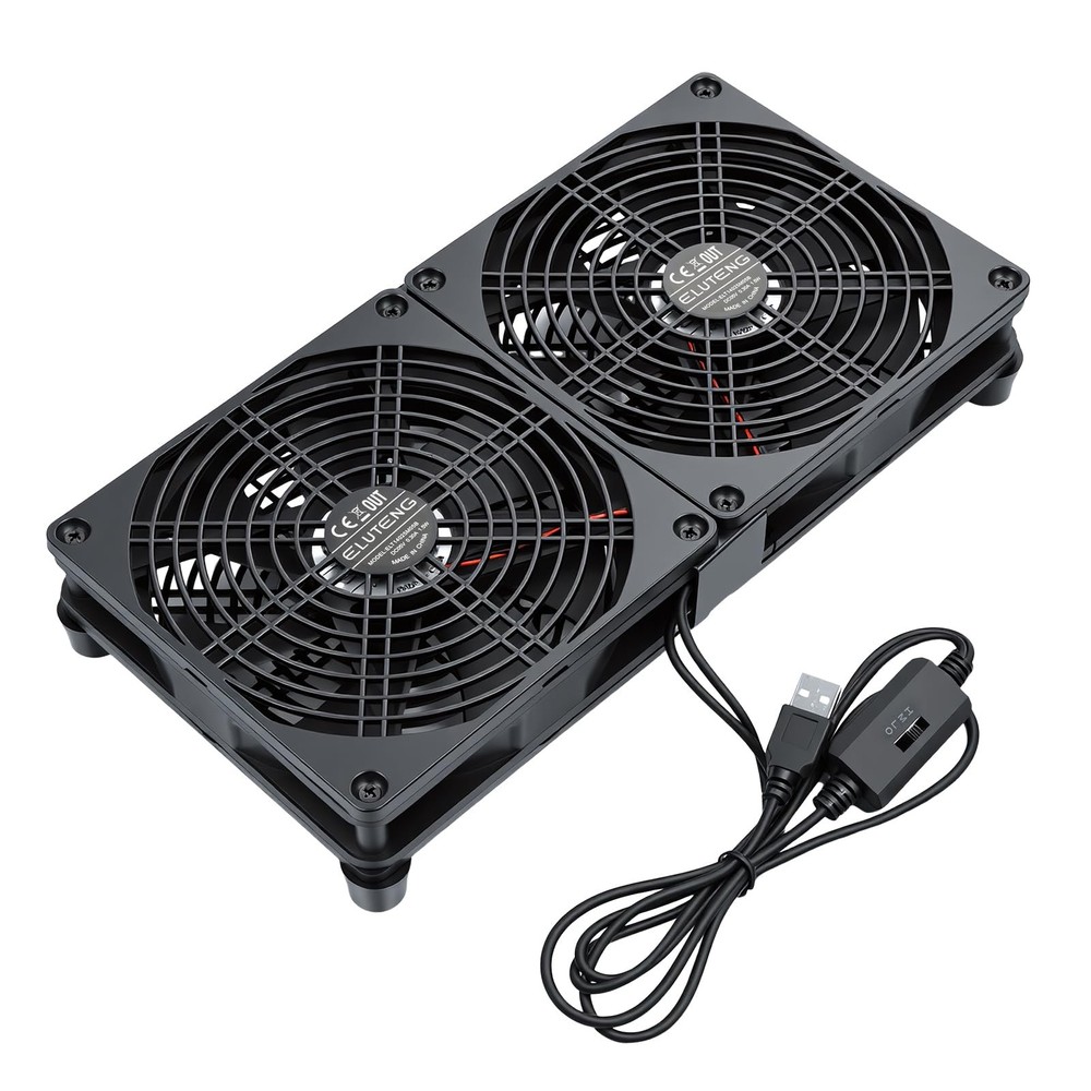 KEYNICE USB Cooling Fan 14cm 1500RPM 3-Speed Quiet PC Router Cooler