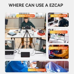 1080p USB3.0 HDMI Video Capture Card 4K Pass-through Line in Live Stream Record