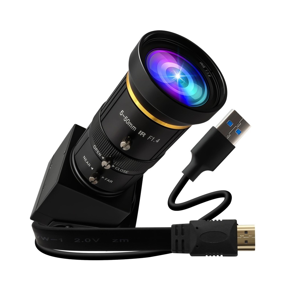 ELP 4K 60fps USB3.0 Webcam – HDMI & USB Output, Dual Display, Manual Zoom, 10…