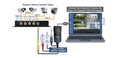 Premium 4-Channel Video Switcher With USB DVR Adapter For Windows Computer