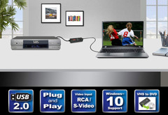 Diamond VC500 USB 2.0 One Touch VHS to digital file and DVD Converter DVD NISB