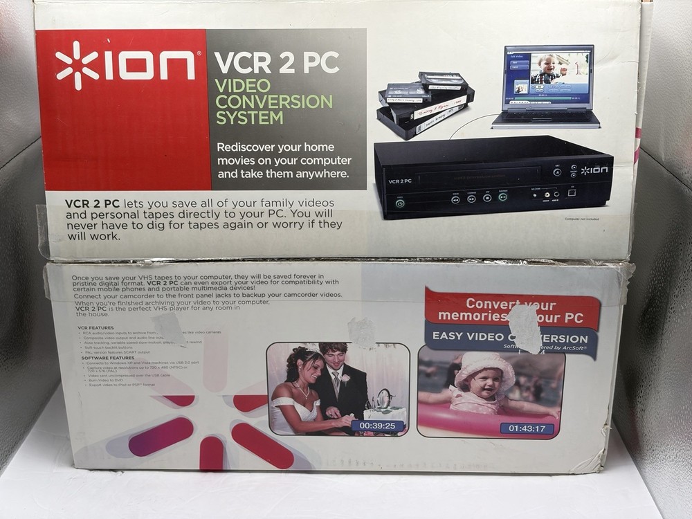 ION VCR 2 PC USB VHS Video to Computer Conversion System NIB Open Box New