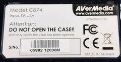 AVerMedia AverTV USB HD DVR TV PC Capture Hub C874 UNTESTED, POWERS ON
