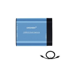 UNISHEEN USB 3.0 HDMI Dual Input Capture Card, 1080P Video Broadcast Game Liv…