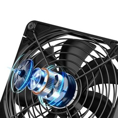 KEYNICE USB Cooling Fan 12cm 1500RPM 3-Speed Quiet PC Router Cooler