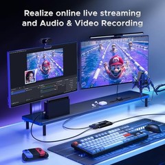 Video Capture Card, Audio Video Capture Card, USB 3.0 Capture Card 4K black